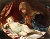 Elisabetta Sirani Virgin adoring the sleeping Baby Jesus China oil painting art